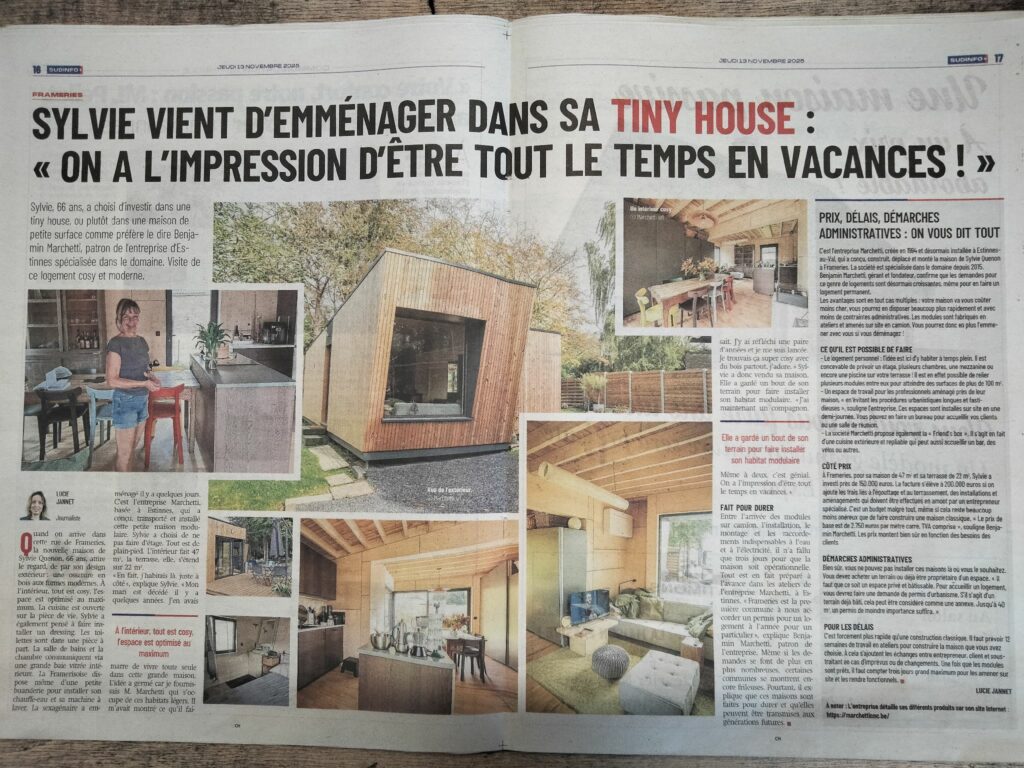 tinyhouse Frameries MODUS EcoNEST habitat léger modulaire en bois